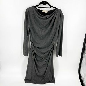 MM LAFLEUR DRAPED GREY VISCOSE DRESS SIZE XL